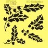 ST0083 - ostrokrzew, zima, dekory, ornamenty